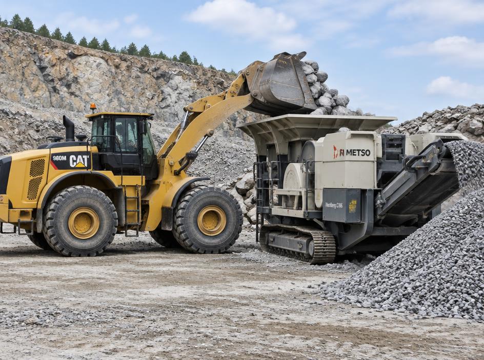 Wheel Loaders, Crushers & Brick Machines